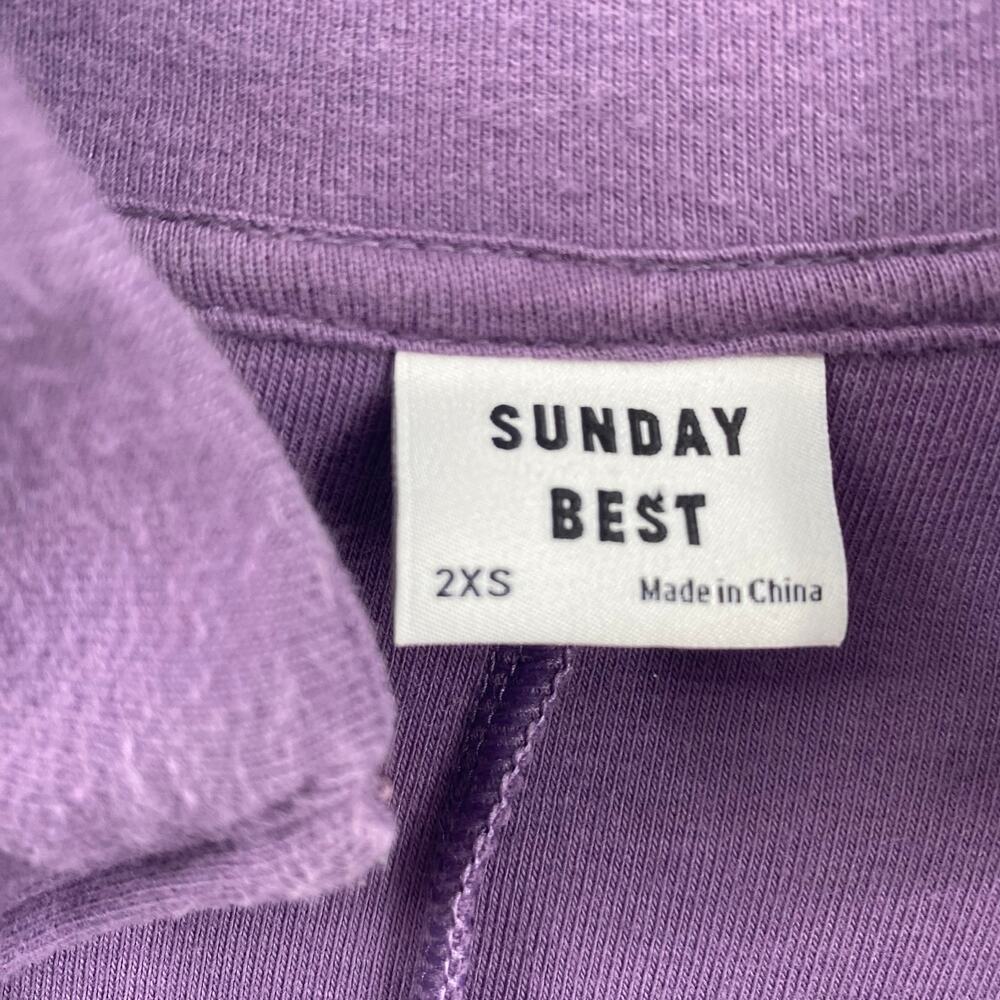 Aritzia Sunday Best Half Zip Mini Dress Long Sleeve Bodycon Violet Purple XXS - Picture 8 of 10